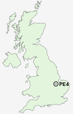 PE4 Postcode map