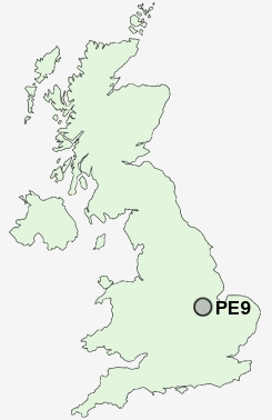 PE9 Postcode map