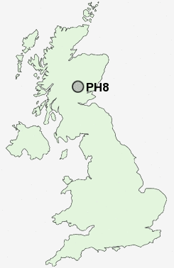 PH8 Postcode map