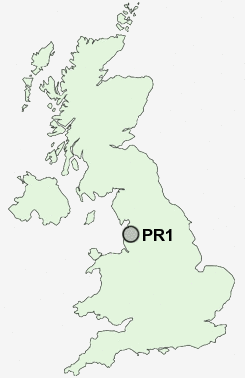 PR1 Postcode map