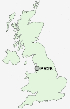 PR26 Postcode map