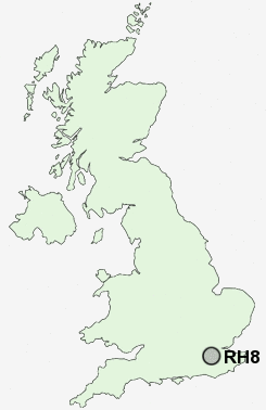 RH8 Postcode map