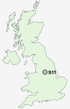 S11 Postcode map