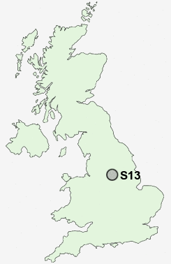 S13 Postcode map
