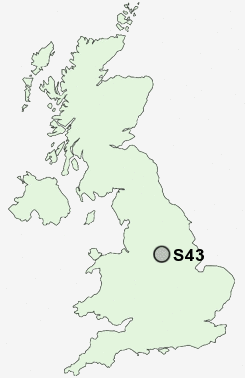 S43 Postcode map