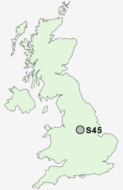 S45 Postcode map