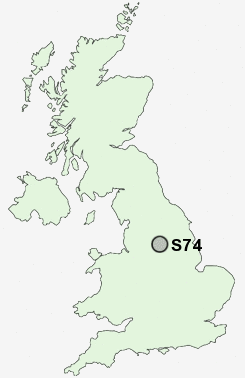 S74 Postcode map