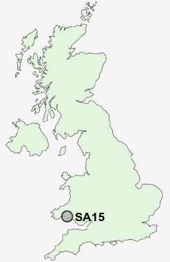 SA15 Postcode map