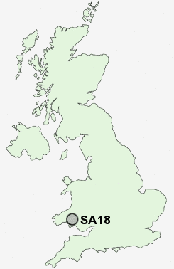 SA18 Postcode map