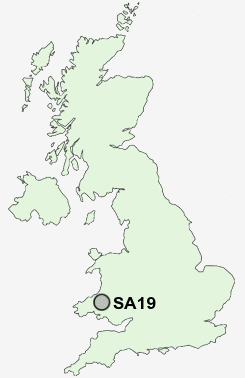 SA19 Postcode map