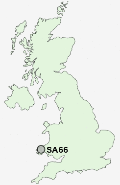 SA66 Postcode map