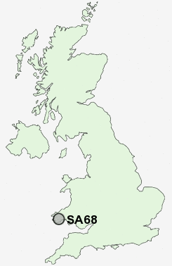 SA68 Postcode map