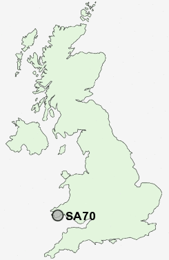 SA70 Postcode map