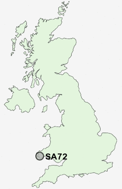 SA72 Postcode map