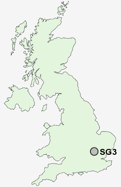 SG3 Postcode map
