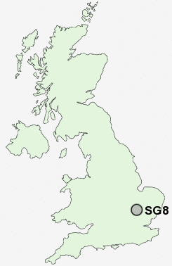 SG8 Postcode map