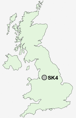 SK4 Postcode map