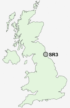 SR3 Postcode map