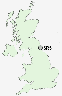 SR5 Postcode map
