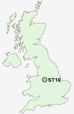 ST10 Postcode map