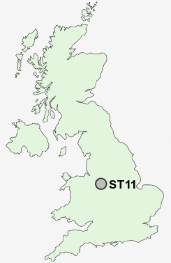 ST11 Postcode map