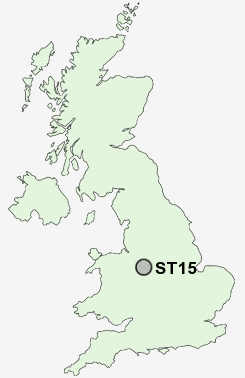 ST15 Postcode map