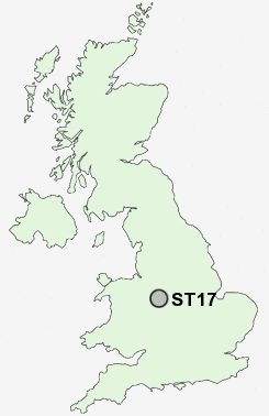 ST17 Postcode map