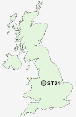 ST21 Postcode map
