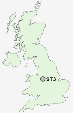 ST3 Postcode map