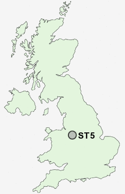 ST5 Postcode map
