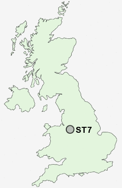 ST7 Postcode map