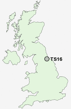 TS16 Postcode map
