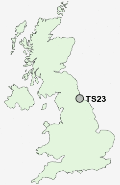 TS23 Postcode map