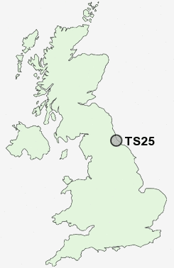 TS25 Postcode map