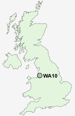 WA10 Postcode map