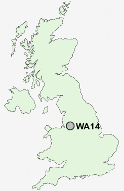 WA14 Postcode map