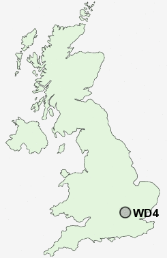 WD4 Postcode map