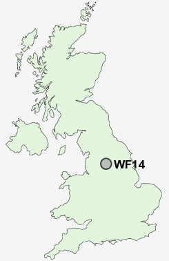 WF14 Postcode map