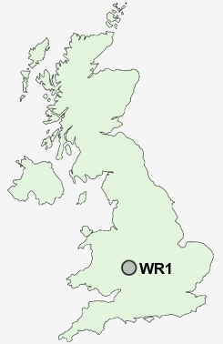 WR1 Postcode map