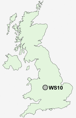 WS10 Postcode map