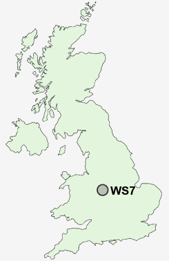 WS7 Postcode map