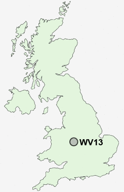 WV13 Postcode map
