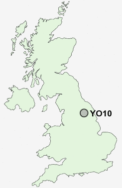 YO10 Postcode map