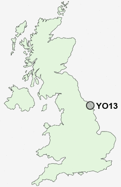 YO13 Postcode map