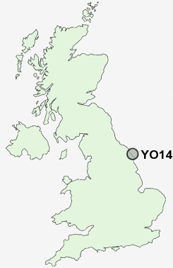 YO14 Postcode map
