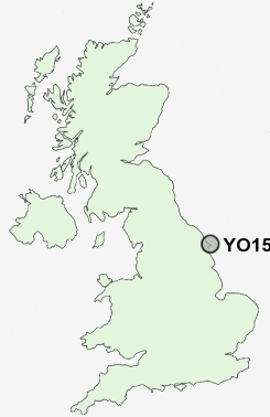 YO15 Postcode map