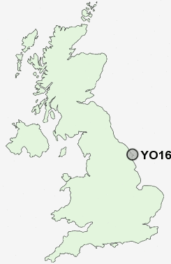 YO16 Postcode map
