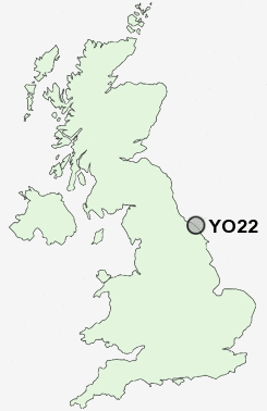 YO22 Postcode map