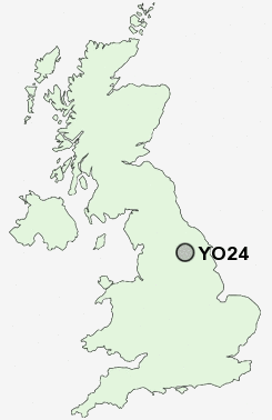 YO24 Postcode map