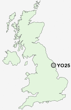 YO25 Postcode map